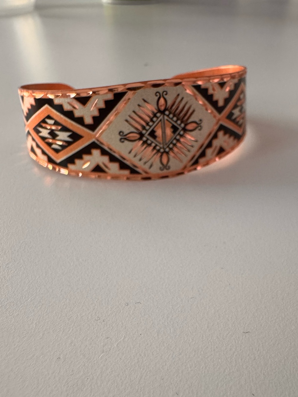 Western rose gold tone cuff bracelet